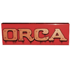Tile 2 x 6 with Copper 'ORCA' Pattern