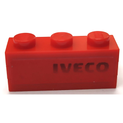 Stickered Assembly 3 x 2 x 1 with 'IVECO' on Red Background Pattern Model Left Side (Sticker) - Sets 8153 / 8155 - 1 Plate 2 x 3, 2 Plate 1 x 3