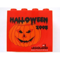 Brick 2 x 4 x 3 with Legoland Deutschland Halloween 2005 and Pumpkin Pattern