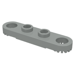 Technic, Plate 1 x 4 with Toothed Ends - Light Gray