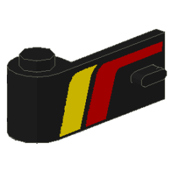 Door 1 x 3 x 1 Left with Red and Yellow Stripes Pattern Door 1 x 3 x 1 Left with Red and Yellow Stripes Pattern