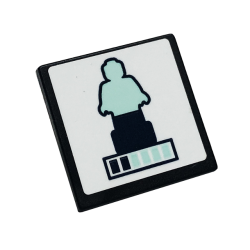 Road Sign 2 x 2 Square with Open O Clip with Light Aqua and Dark Blue Statue Pattern (Sticker) - Set 41711 Road Sign 2 x 2 Square with Open O Clip with Light Aqua and Dark Blue Statue Pattern (Sticker) - Set 41711