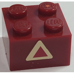 Brick 2 x 2 with Dark Red Triangle on Tan Background Pattern (Sticker) - Set 7475 Brick 2 x 2 with Dark Red Triangle on Tan Background Pattern (Sticker) - Set 7475