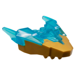 Dragon Head (Ninjago) Jaw Upper with Horns with Molded Pearl Gold Face Pattern - Trans-Light Blue Dragon Head (Ninjago) Jaw Upper with Horns with Molded Pearl Gold Face Pattern - Trans-Light Blue