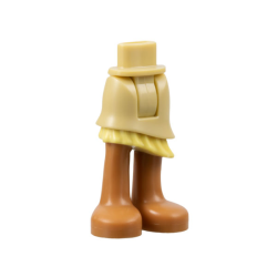 Mini Doll Hips and Asymmetric Layered Skirt, Bright Light Yellow Ruffle, Medium Nougat Legs and Feet Pattern - Thick Hinge Mini Doll Hips and Asymmetric Layered Skirt, Bright Light Yellow Ruffle, Medium Nougat Legs and Feet Pattern - Thick Hinge