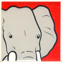 Duplo, Tile 2 x 2 x 1 with Elephant Mosaic Picture 03 Pattern