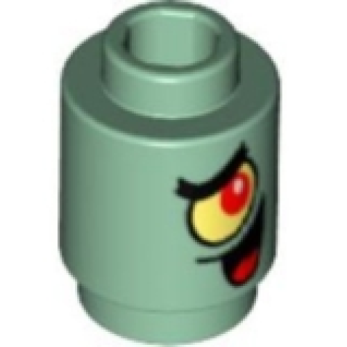 Деталь LEGO 3062pb001 Brick, Round 1 x 1 with SpongeBob Plankton Character Pattern