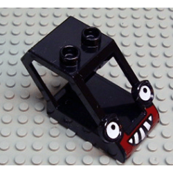 Duplo Cabin Crawler Backhoe Sloped 2 x 4 x 2 with Headlights Eyes and Dark Red / White Grille Pattern (Benny) Duplo Cabin Crawler Backhoe Sloped 2 x 4 x 2 with Headlights Eyes and Dark Red / White Grille Pattern (Benny)