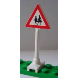 Road Sign Triangle with Pedestrian Crossing 2 People Pattern Road Sign Triangle with Pedestrian Crossing 2 People Pattern
