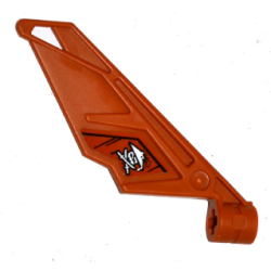 Bionicle Wing Small / Tail with Axle Hole with Ninja Skull with Crossed Swords Pattern on Right Side (Sticker) - Set 70600 Bionicle Wing Small / Tail with Axle Hole with Ninja Skull with Crossed Swords Pattern on Right Side (Sticker) - Set 70600