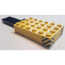 Stickered Assembly 11 x 4 x 1 with Black and Yellow Chevrons Pattern on Both Sides (Stickers) - Set 641 - 2 Plate 1 x 6, 1 Plate 2 x 2, 2 Plate 4 x 6, 1 Hinge Plate 2 x 4