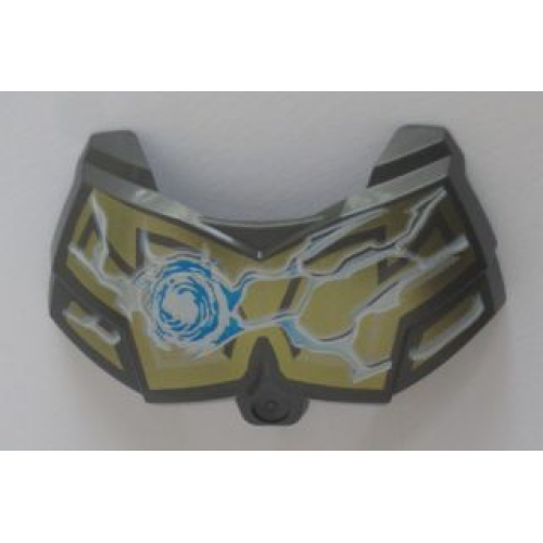 Деталь LEGO 98603pb008 Large Figure Chest Armor Small with Chi and Gold (Lion) Pattern