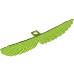 Minifigure Wings Feathered Extended Straight with Neck Bracket - Lime