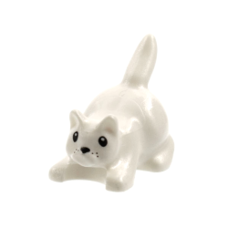 Cat, Crouching with Black Eyes, Nose and Whisker Dots Pattern