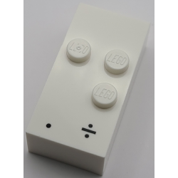 Brick, Braille 2 x 4 with 3 Studs with Black Period (.) / Division Sign (÷) Pattern (dots-256 ⠲) Brick, Braille 2 x 4 with 3 Studs with Black Period (.) / Division Sign (÷) Pattern (dots-256 ⠲)