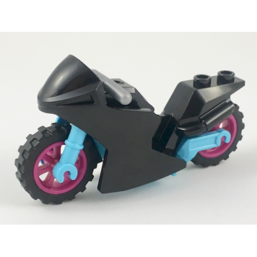 Деталь LEGO 18895c09 Motorcycle Sport Bike with Medium Azure Frame, Magenta Wheels and Flat Silver Handlebars