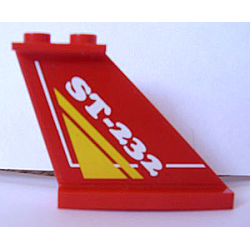 Tail 4 x 1 x 3 with Yellow Triangle and White 'ST-232' and Line Pattern on Both Sides (Stickers) - Set 8232