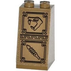 Slope 75 2 x 2 x 3 - Solid Studs with Snake Head Looking Left and Serrated Blade Sword Bas-Relief Sculpture Pattern (Sticker) - Set 70748 Slope 75 2 x 2 x 3 - Solid Studs with Snake Head Looking Left and Serrated Blade Sword Bas-Relief Sculpture Pattern (Sticker) - Set 70748