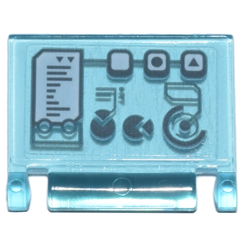 Деталь LEGO 24093pb081 Minifigure, Utensil Book Cover with Digital Display Flow Chart, Buttons, and Pie Charts Pattern (Sticker) - Set 76269