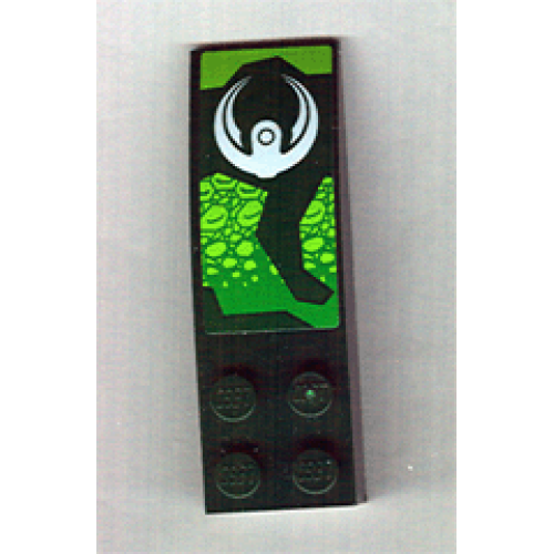 Деталь LEGO 44126pb012 Slope, Curved 6 x 2 with White Rounded Symbol Pattern (Sticker) - Set 8114