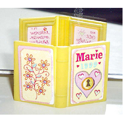 Minifigure, Utensil Book 2 x 3 with 'Marie 1999', Heart and Flowers Diary Pattern (Stickers) - Set 3142 Minifigure, Utensil Book 2 x 3 with 'Marie 1999', Heart and Flowers Diary Pattern (Stickers) - Set 3142
