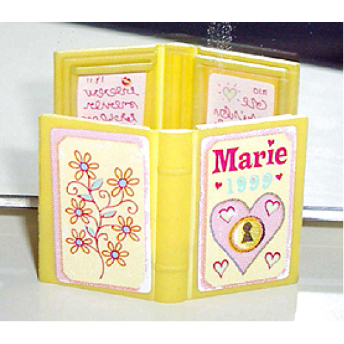 Деталь LEGO 33009pb010 Minifigure, Utensil Book 2 x 3 with 'Marie 1999', Heart and Flowers Diary Pattern (Stickers) - Set 3142