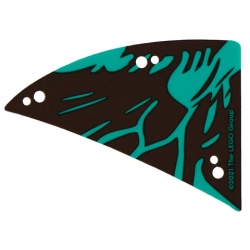 Plastic Part for Set 75572 - Wing Banshee Ikran Left Tailwing with Dark Turquoise and Dark Brown Skin Pattern