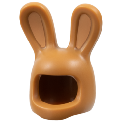Minifigure, Headgear Head Cover, Costume Bunny Ears with Nougat Auricles Pattern Minifigure, Headgear Head Cover, Costume Bunny Ears with Nougat Auricles Pattern