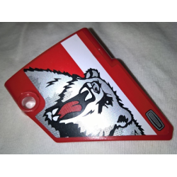 Technic, Panel Fairing #14 Large Short Smooth, Side B with White Stripe, Roaring Bear and Door Handle Pattern (Sticker) - Set 42029 Technic, Panel Fairing #14 Large Short Smooth, Side B with White Stripe, Roaring Bear and Door Handle Pattern (Sticker) - Set 42029