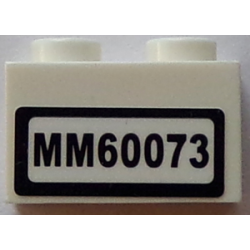 Brick 1 x 2 with 'MM60073' Pattern (Sticker) - Set 60073