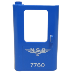 Door 1 x 4 x 5 Train Left, Thin Support at Bottom with Norwegian 'NSB 7760' Pattern (Sticker) - Set 7760 Door 1 x 4 x 5 Train Left, Thin Support at Bottom with Norwegian 'NSB 7760' Pattern (Sticker) - Set 7760