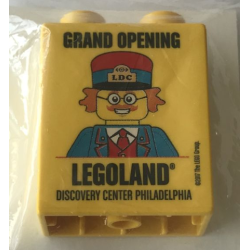 Duplo, Brick 1 x 2 x 2 with Grand Opening Train Conductor LEGOLAND Discovery Center Philadelphia 2017 Pattern Duplo, Brick 1 x 2 x 2 with Grand Opening Train Conductor LEGOLAND Discovery Center Philadelphia 2017 Pattern