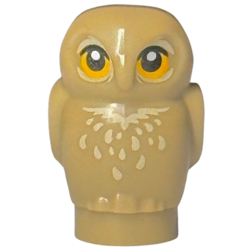 Деталь LEGO 3753pb03 Owl, Small with Bright Light Orange Eyes and Tan Feathers Pattern