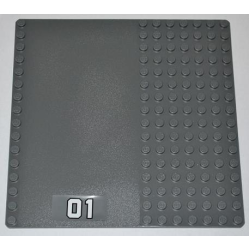 Baseplate, Road 16 x 16 with White '01' Small Pattern (Sticker) - Set 7208