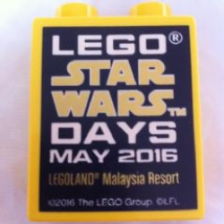 Duplo, Brick 1 x 2 x 2 with LEGO Star Wars Days May 2016 LEGOLAND Malaysia Resort Pattern Duplo, Brick 1 x 2 x 2 with LEGO Star Wars Days May 2016 LEGOLAND Malaysia Resort Pattern