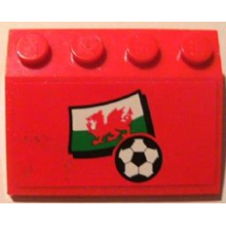 Slope 33 3 x 4 with Flag of Wales and Soccer Ball on Red Background Pattern (Sticker) - Set 3407 Slope 33 3 x 4 with Flag of Wales and Soccer Ball on Red Background Pattern (Sticker) - Set 3407