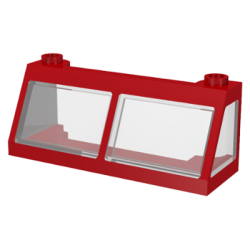 Windscreen 2 x 6 x 2 Train with Fixed Trans-Clear Glass - Red Windscreen 2 x 6 x 2 Train with Fixed Trans-Clear Glass - Red