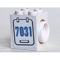 Turntable 2 x 2 x 2 Side Facing Locking with Blue '7031' on Hatch Pattern Model Left Side (Sticker) - Set 7031 Turntable 2 x 2 x 2 Side Facing Locking with Blue '7031' on Hatch Pattern Model Left Side (Sticker) - Set 7031