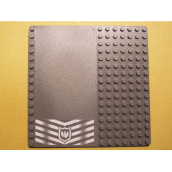 Baseplate, Road 16 x 16 with White Danger Chevrons and Fire Logo Pattern (Sticker) - Set 7240