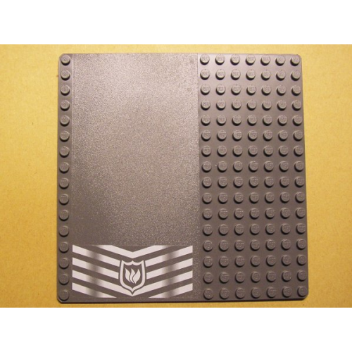 Деталь LEGO 30225pb05 Baseplate, Road 16 x 16 with White Danger Chevrons and Fire Logo Pattern (Sticker) - Set 7240