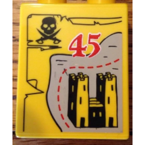 Деталь LEGO 4066pb473 Duplo, Brick 1 x 2 x 2 with Elephant and 45 Visit LEGOLAND Windsor Pattern