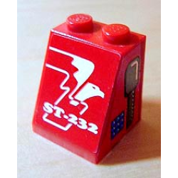 Slope 65 2 x 2 x 2 without Bottom Tube with ST-232 and Eagle Pattern facing Right, Radio Pattern on 1 side (Stickers) - Set 8232