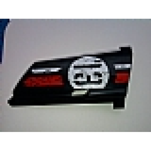 Деталь LEGO 44350pb018 Technic, Panel Fairing #20 Large Long, Small Hole, Side A with '13' in Circle over Red and White Stripe Pattern (Sticker) - Set 8140