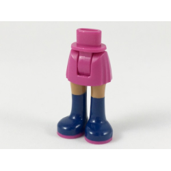 Mini Doll Hips and Skirt, Medium Nougat Legs and Long Dark Blue Boots with Magenta Soles Pattern - Thick Hinge Mini Doll Hips and Skirt, Medium Nougat Legs and Long Dark Blue Boots with Magenta Soles Pattern - Thick Hinge