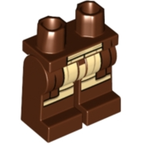 Деталь LEGO 970c00pb1422 Hips and Legs with Tan Robe Ends and Knee Wrappings Pattern