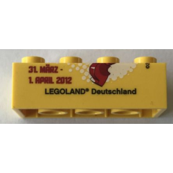 Brick 2 x 4 with Lego Ninjago Event Legoland Deutschland 2012 Pattern 3 of 3
