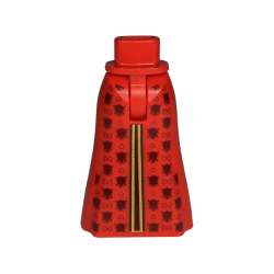 Mini Doll Hips and Skirt Full Length with Dark Red Hearts and 2 Gold Stripes Pattern - Thin Hinge Mini Doll Hips and Skirt Full Length with Dark Red Hearts and 2 Gold Stripes Pattern - Thin Hinge