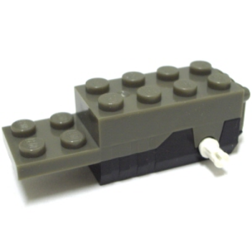 Деталь LEGO 41861c01 Pullback Motor 6 x 2 x 1 2/3 with Black Base and White Wheels Holder Pins (Motor 2)