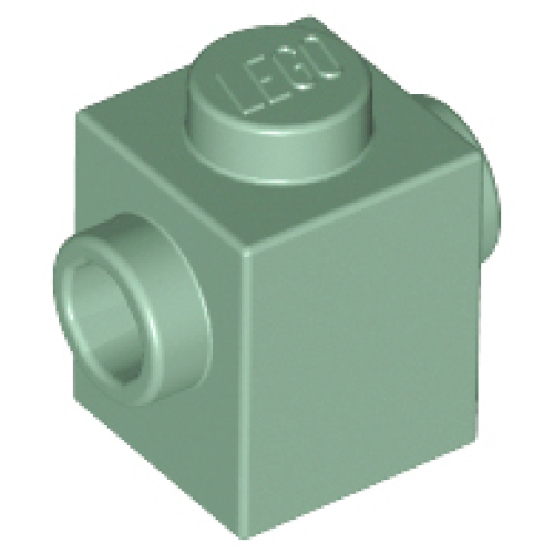 Деталь LEGO 47905 Brick, Modified 1 x 1 with Studs on 2 Sides, Opposite - Sand Green