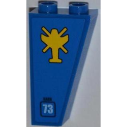 Slope, Inverted 75 2 x 1 x 3 with Helicopter Outline, 'NABII' and Light Blue '73' Pattern Model Left Side (Sticker) - Set 7067 Slope, Inverted 75 2 x 1 x 3 with Helicopter Outline, 'NABII' and Light Blue '73' Pattern Model Left Side (Sticker) - Set 7067